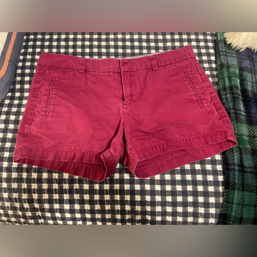 Women’s Shorts Size 10, Maroon in color, measurements listed. $12